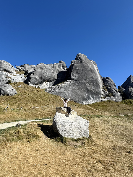 Me sitting on a Castle Hill rock